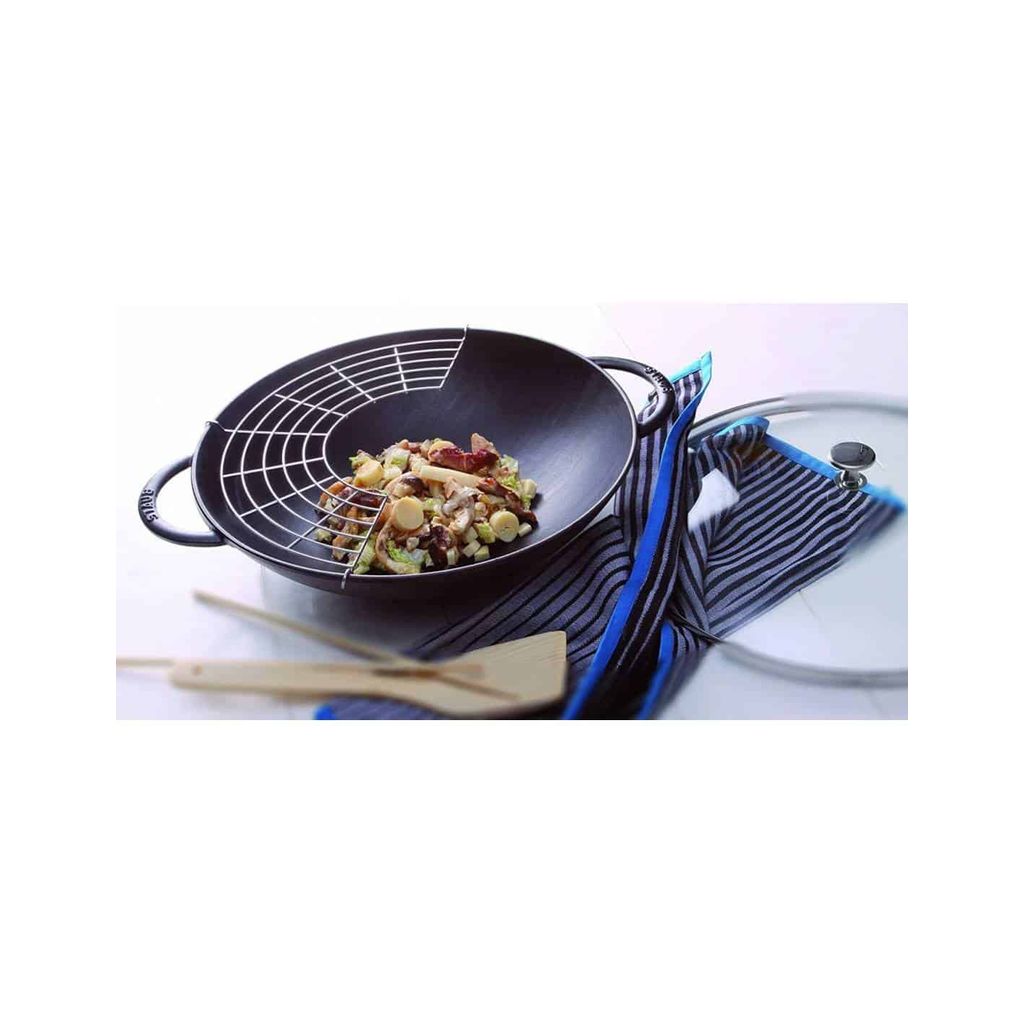 Wok en fonte 37 cm noir mat - Visuel 3